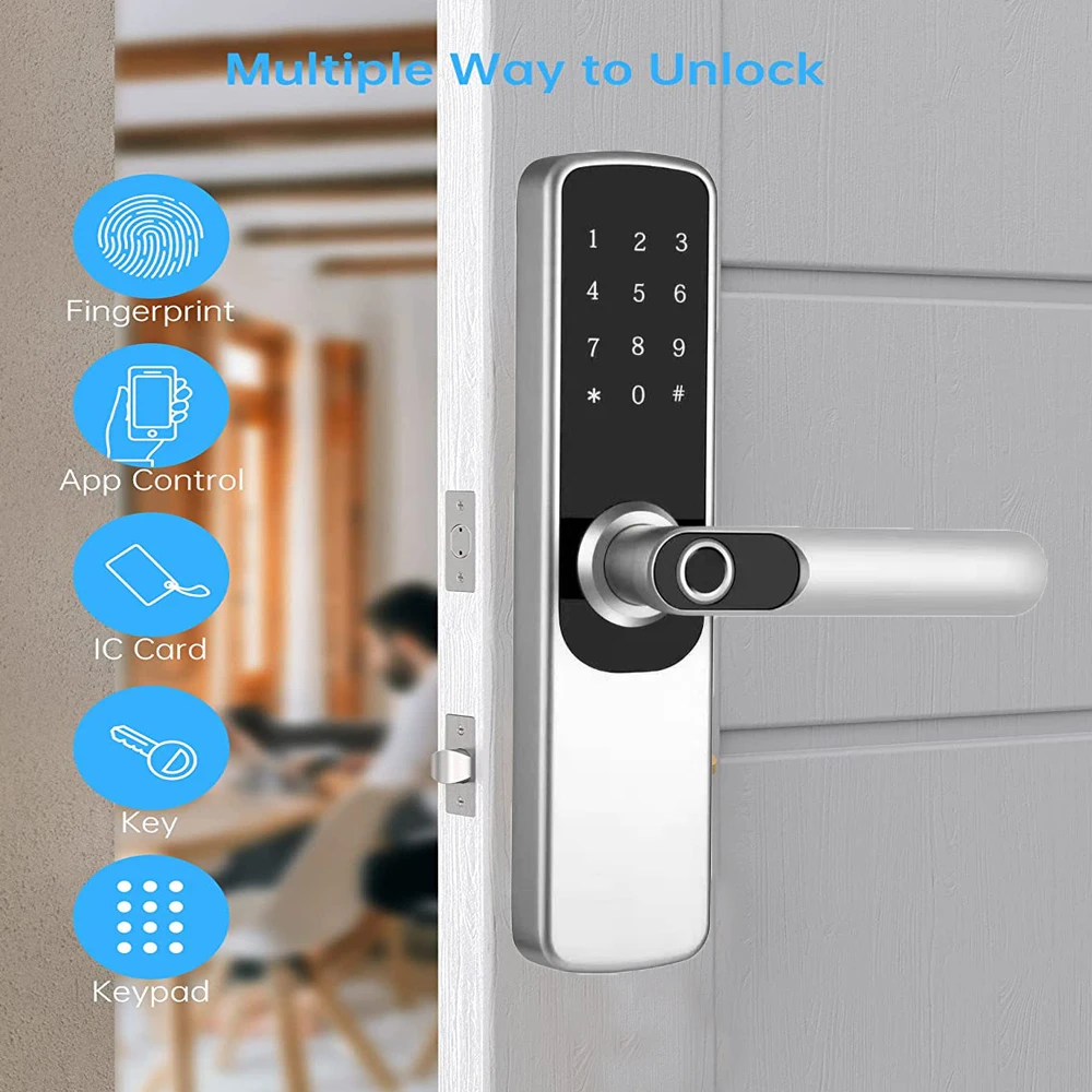 Tuya TTLOCK Biometric Fingerprint Locks Electronic Smart finger print rfid key Card APP Keyless Digital intelligent Door Lock