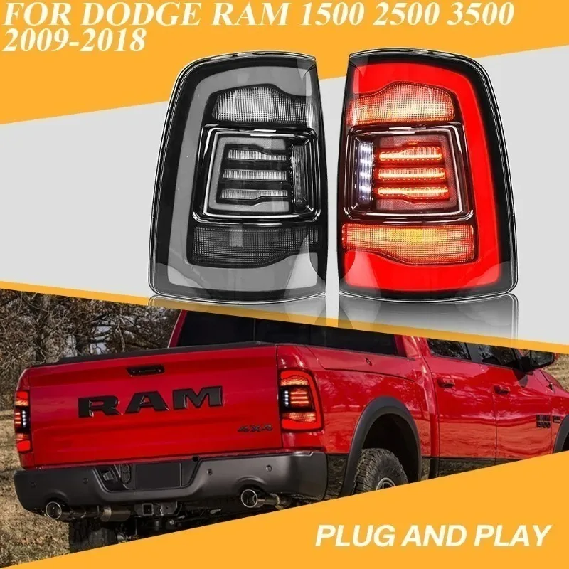 

Светодиодные задние фонари для Dodge Ram 1500 2500 3500 2009-2018, дымовые линзы с динамическим указателем поворота