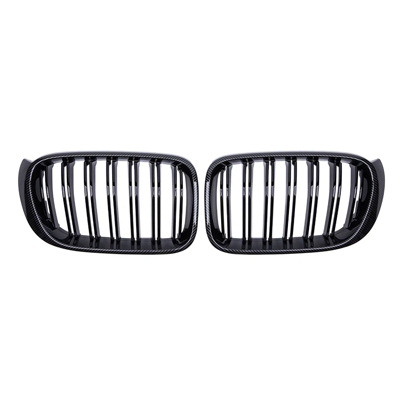 Parrilla Delantera de Doble Listón Negro Brillante de Alta Calidad para BMW X3/X4 F25/F26 2014-2017, Parrilla Delantera de ABS