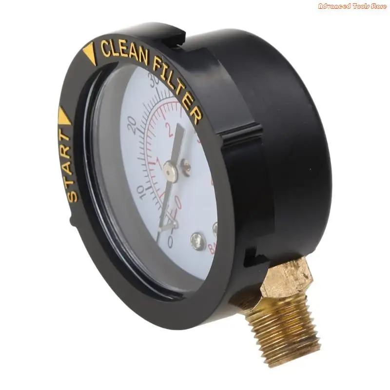 2" Trocken- und Versorgungsmanometer 0-60 PSI Ersatz für Pool/Spa/Aquarium für Ventilfilter 1/4" NPT Bodenmontage Durab W91B