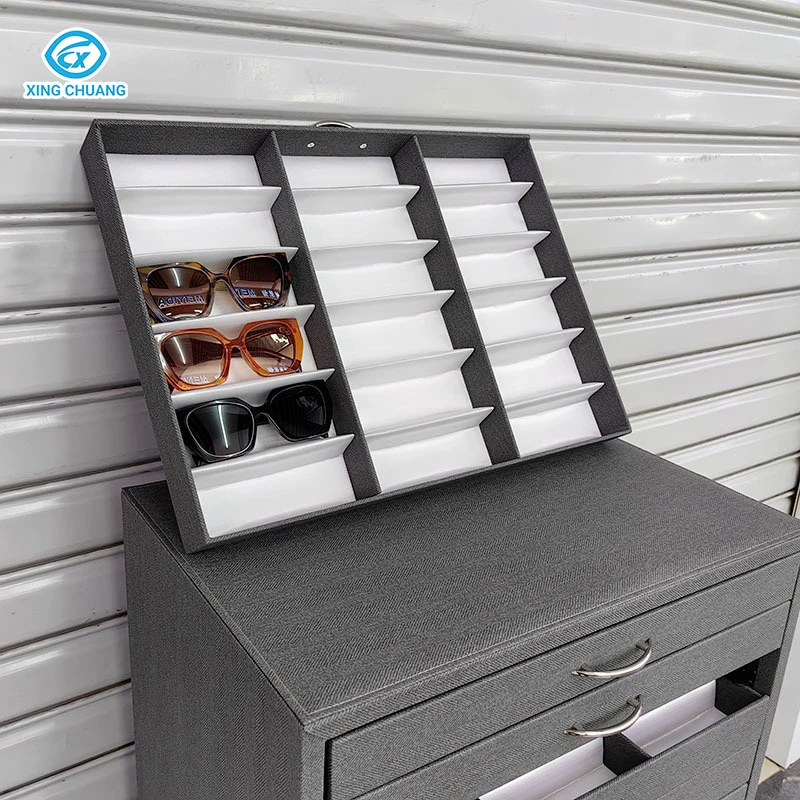 custom.288pcs 3D Optical Frame Sunglasses Display Cabinet 234 PU Leather Eyewear Displays with Lock