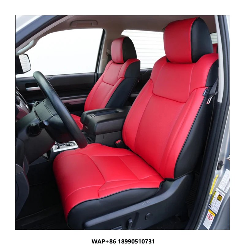 

Custom Fit Car Accessories Seat Covers for 5 Seats for 2007-2025 Tundra Crew Max Double Cab Hybrid Top Quality Leather