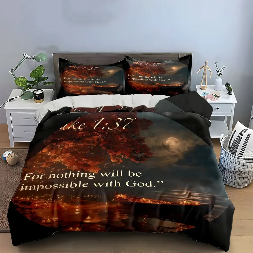 Inspirational Art Decor Set Soft Comfortable Duvet Cover Bedding Set Included 1*Duvet Cover & 2*Pillowcases, gift
