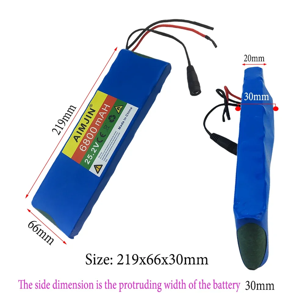 25.2V 6800mAh large capacity 18650 lithium battery 6S2P BMS power battery pack