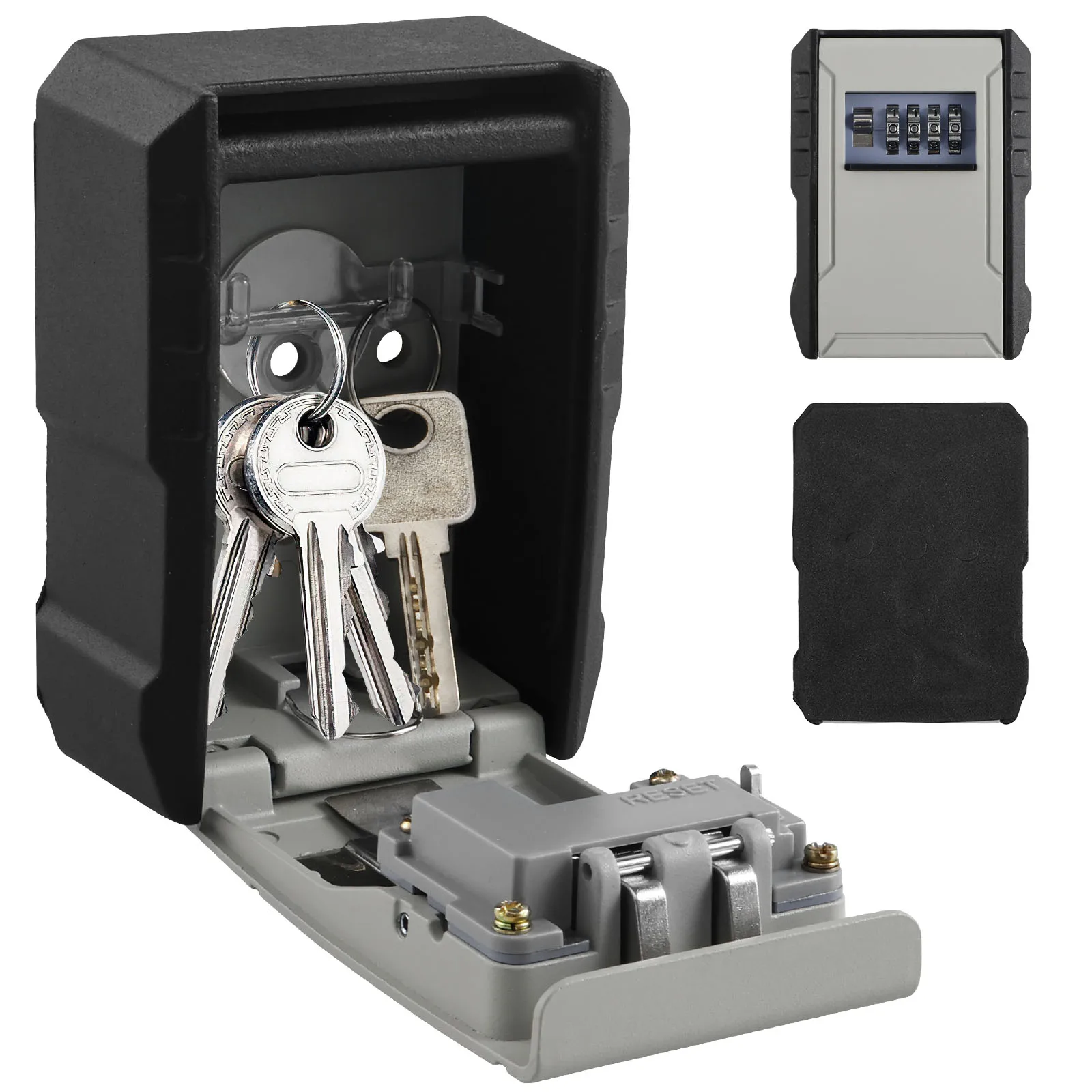 Key Safe Box Wall Mounted Key Lock Safe Box 4 Digit Combination Key Box Resettable Code Key Security Box Key Safe Storage Box