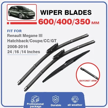 รถด้านหน้า/ด้านหลังใบปัดน้ําฝนสําหรับ Renault Megane III 3 Hatchback Coupe CC GT 2008-2016 กระจกกระจกหน้าต่าง 24