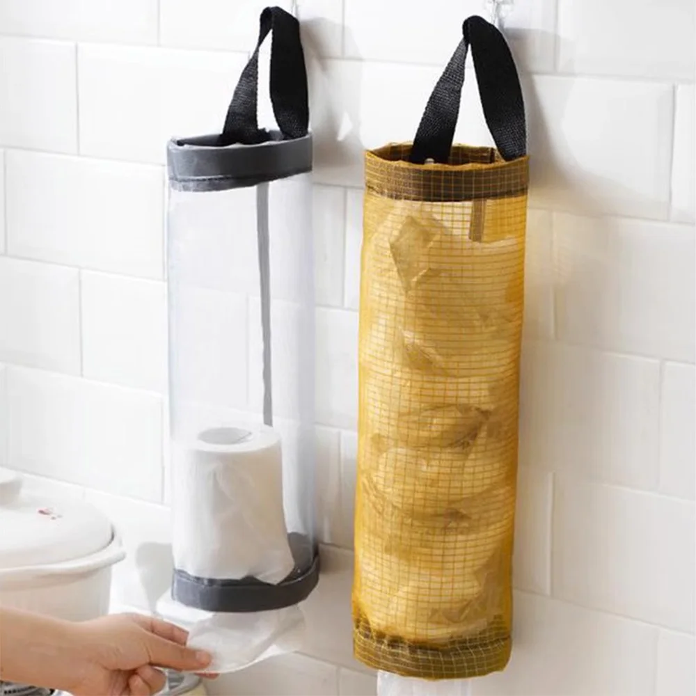 Kitchen Garbage Bags Storage Home Holder Wall Mount Plastic Bag Holder Large Capacity Storage Box for Kitchen Garbage Organizer