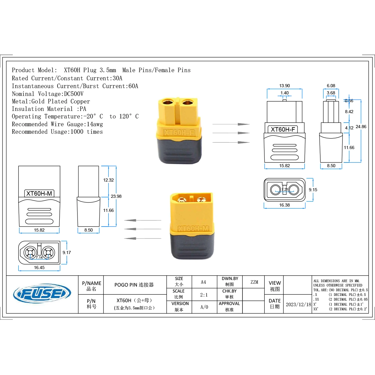 XT60H Conector Plug com Bainha Habitação, Feminino e Masculino XT60 Plug para Bateria RC Lipo, Fpv Drones e Avião, 10 Pares