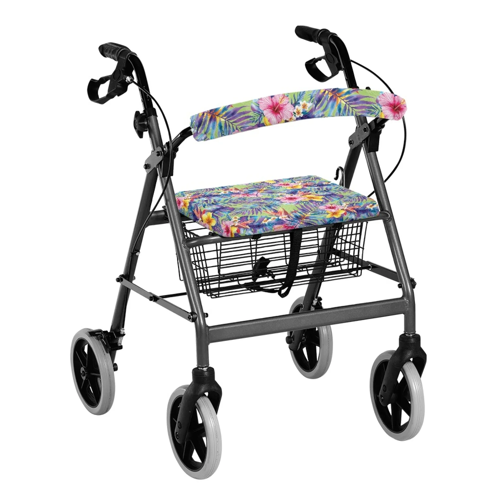 Coloranimal Tropical Floral Print 2 Pcs Rollator Seat Covers Cover Only Rollator Walker Seat Cushion Cover for Elderly