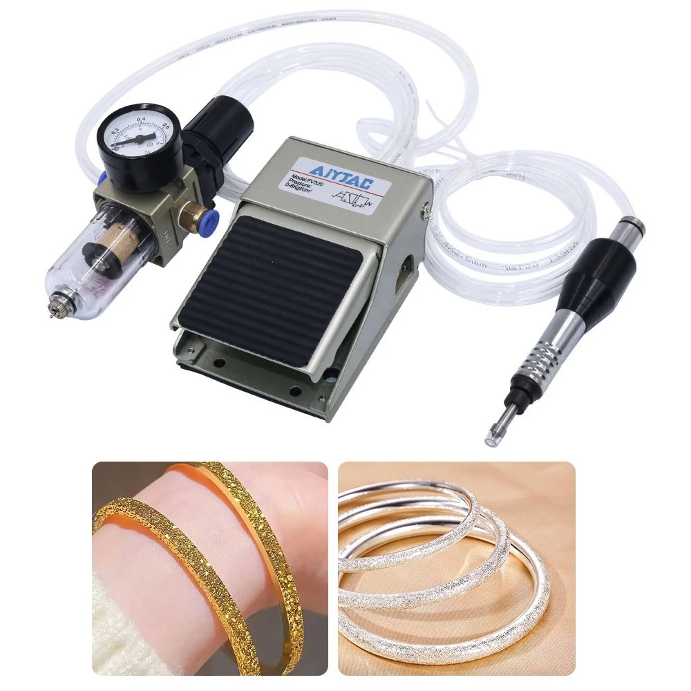 Pneumatic Hammer Handpiece Set for Ring Bracelet Surface Processing Gold Silver Texture Engraving Equipment Jewelry Tools