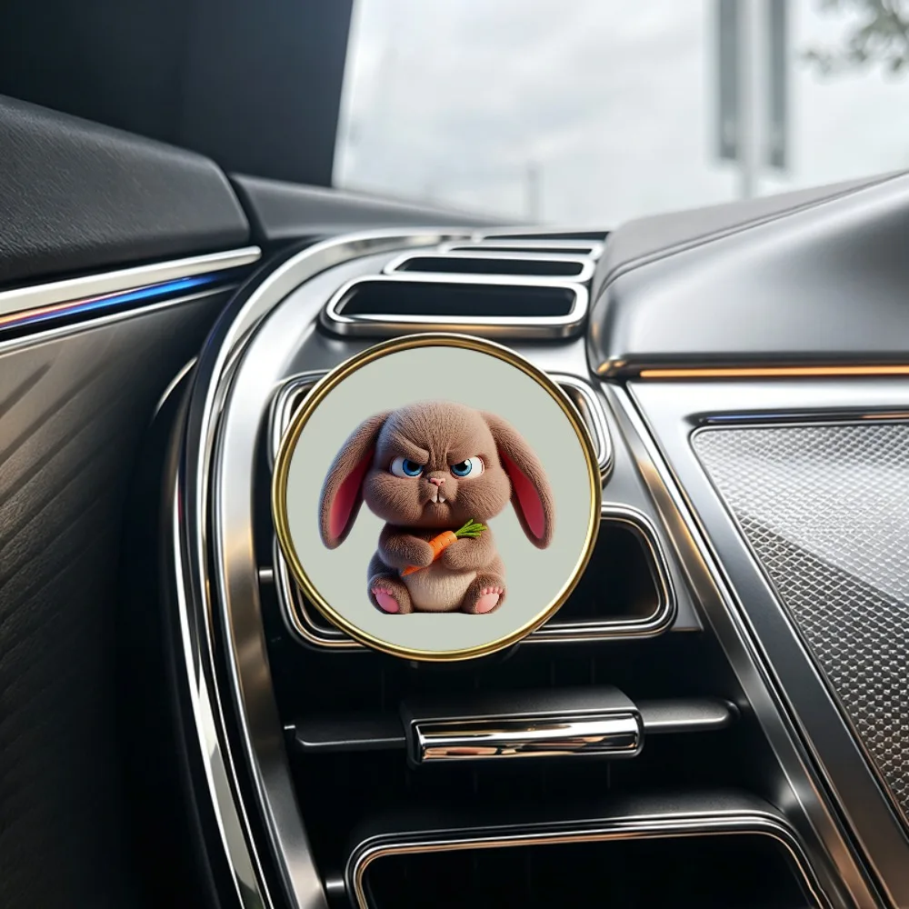 2026 Funny Bunny Face Pattern Car Air Vent Fragrance Clip Without Essential Oil Creative Auto Air Outlet Ornament Perfect Gift