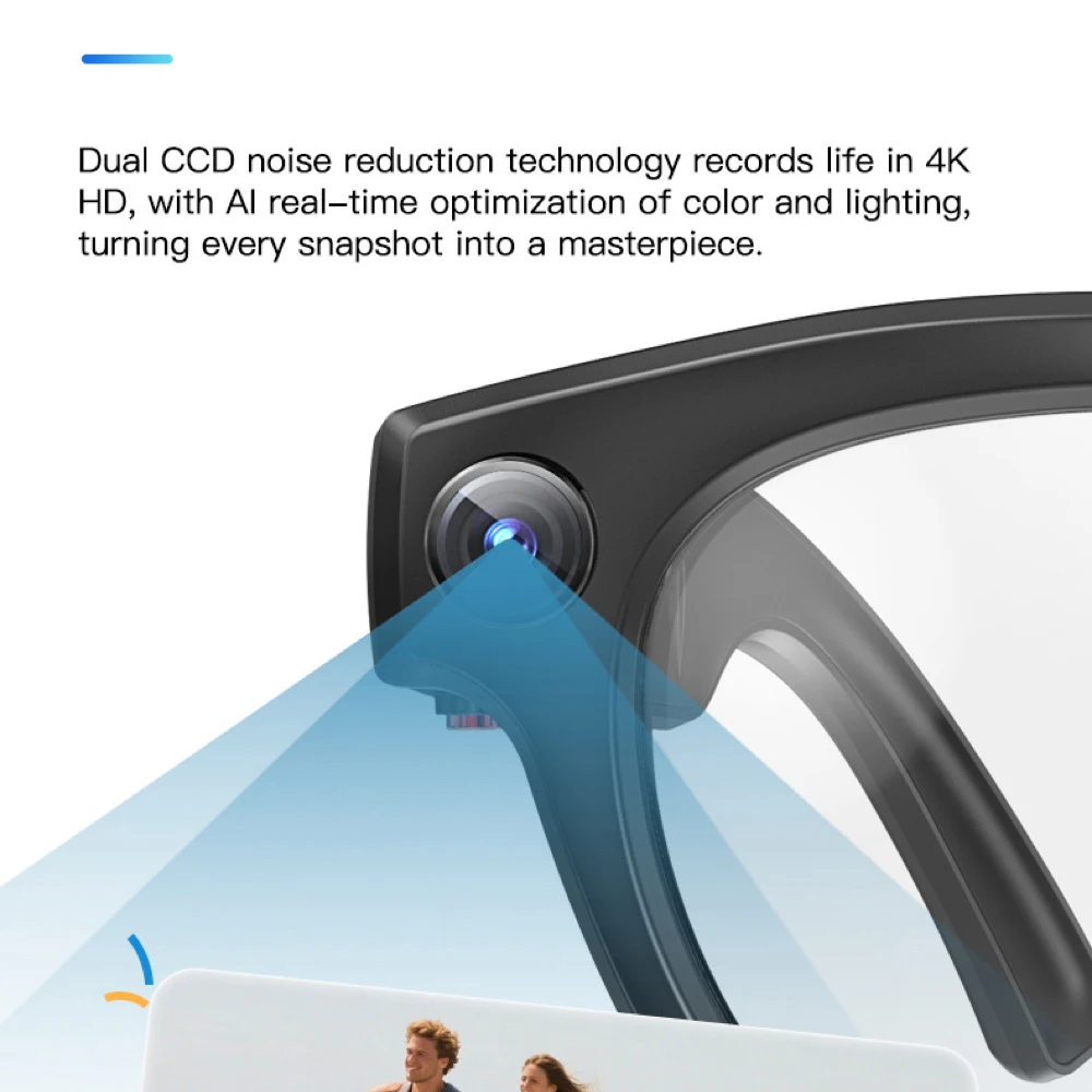 New AI Shooting Smart Glasses Blue Tooth Call Automatic Color Changing Lenses Real Time Translation Music 4K Camera Men Women