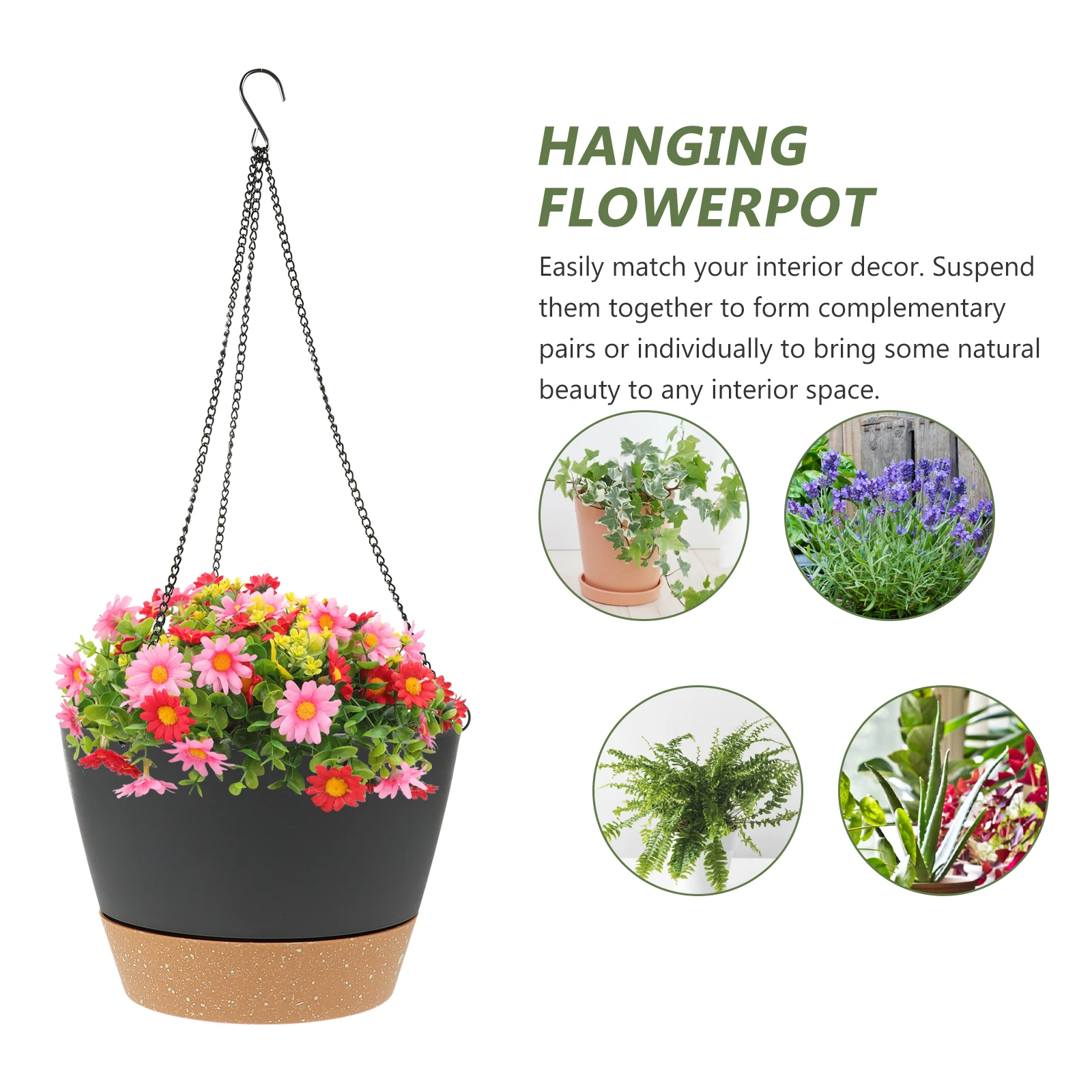 

Hanging Flower Pot Creative Design Simple Chic Way Display Plants Herbs Ferns Succulents Balcony Plant Pot Flower Container