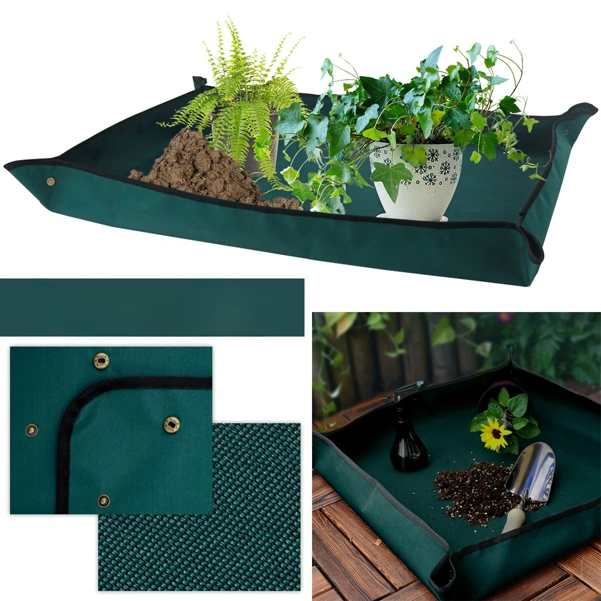 

100CMX100CM Planting Mat OxfordCloth Plant Repotting Mat FoldableWaterproof Gardening Potting Pad Flower Pots Transplanting Mats