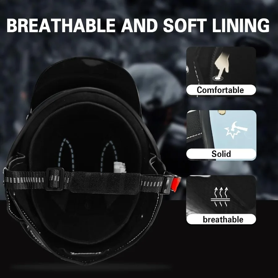 Caschi da moto Mezzo casco da motocross retrò a faccia aperta per ciclismo Motocross Cruiser Bike Scooter Chopper Uomo Wome