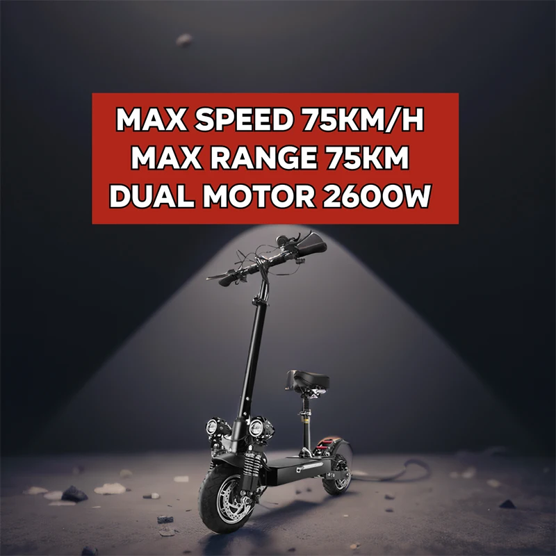 Electric Scooter 75KM/H Top Speed E Scooter 60V 20AH Lithium Battery Monopatino Elettrico for Adults Max Load 150KG