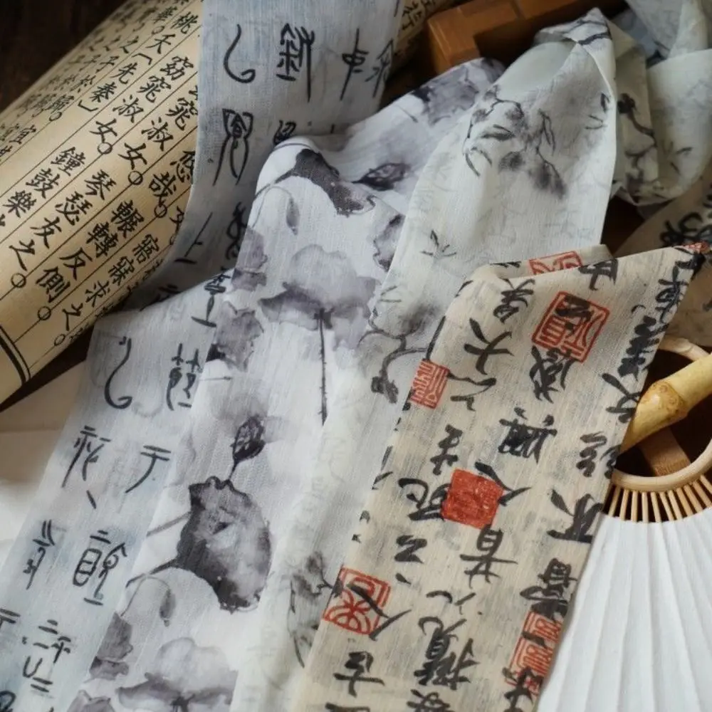 

Chinese Style Silk Scarf Ribbon Headband Hair Tie Long Scarf Collocation Clothing Accessories Scarf Accessories Printed Scarf