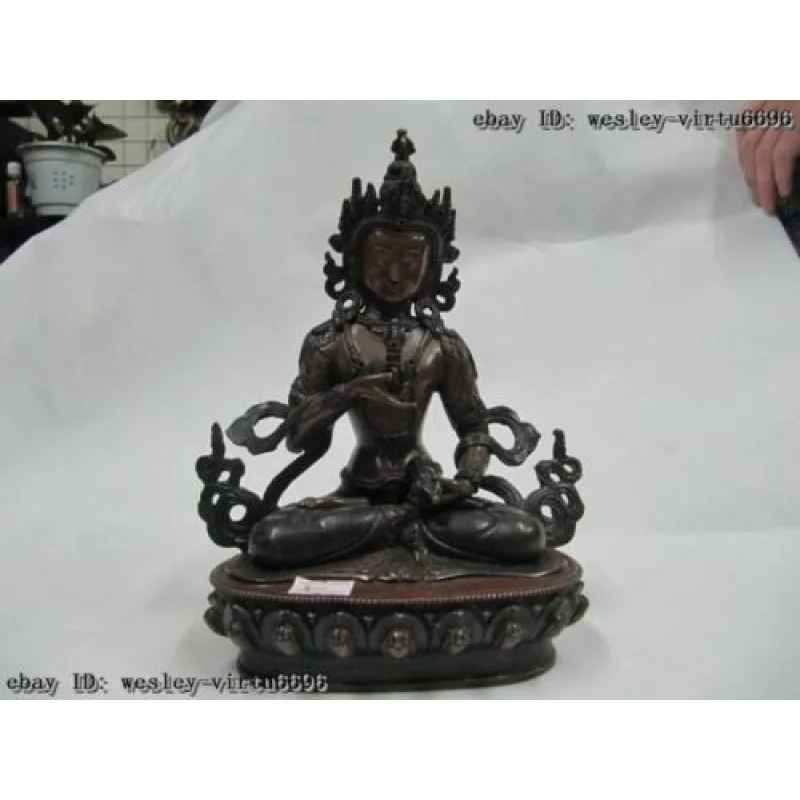 Tibet Temple 100% Pure Bronze Made Vajrasattva Vajradhara GuanYin Buddha Statue 22cm