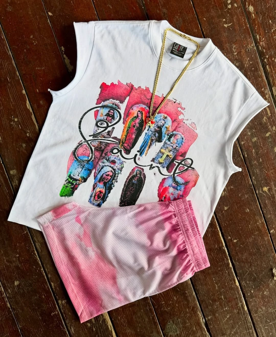 

2026 Korean Style Fresh Color Blocking Printed Series Sports Sleeveless Tops Couple Street Fashion Basic Sleeveless T-Shirts