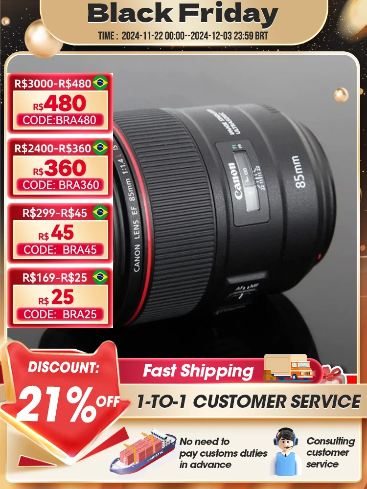 Canon EF 85mm F1.4 L IS USM Large Aperture Fixed Focus Auto Focus Full Frame DSLR Camera Lens For 250D 90D 5D II 6D SL3 T8i