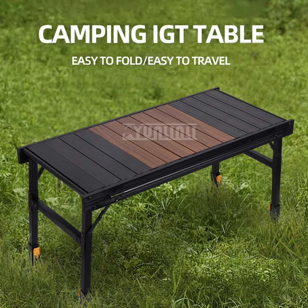 87*40cm Outdoor Folding Table  Aluminum Alloy Egg Roll Table Large Lifting Camping Table Portable Camping Aluminum Plate Table