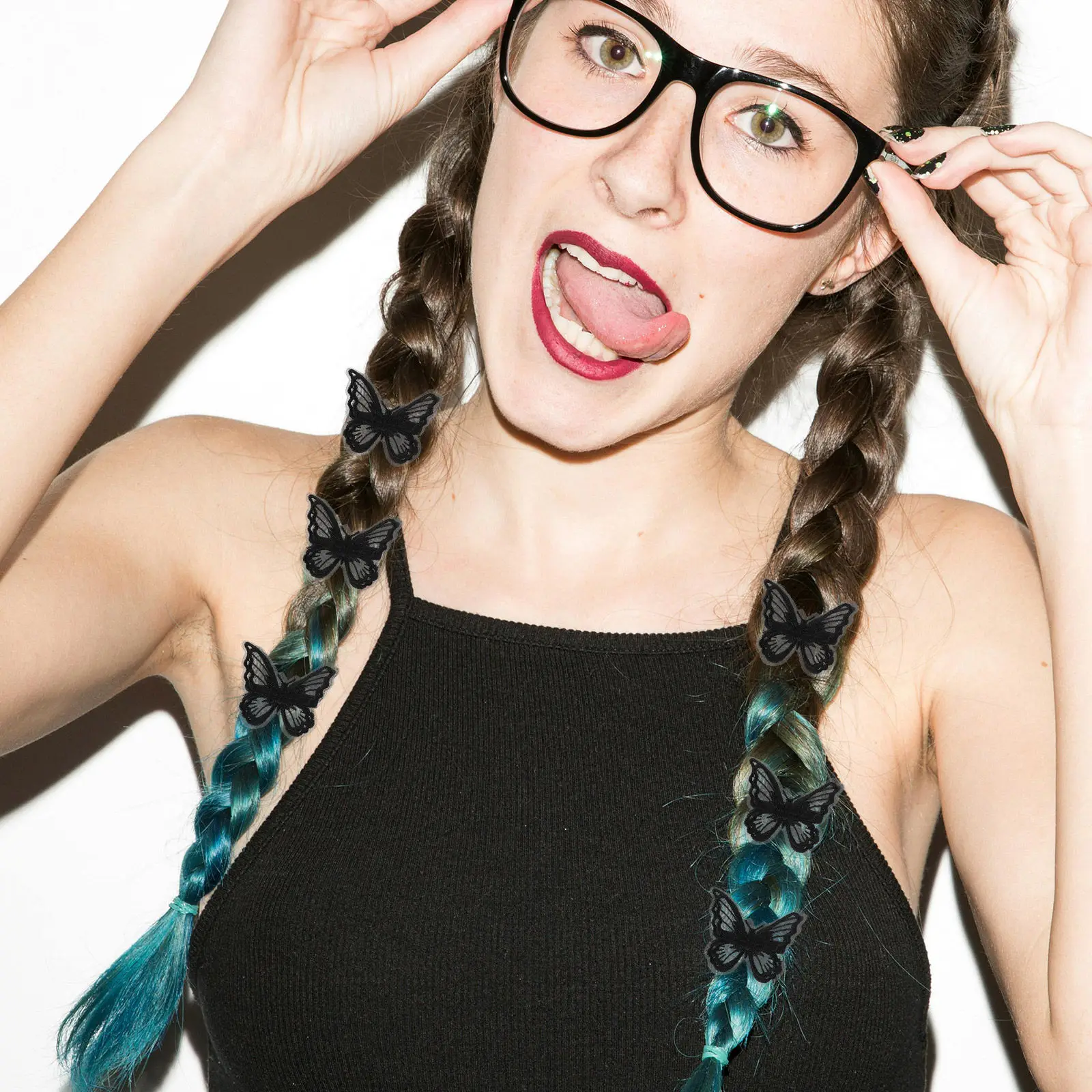 

Набор из 4 заколок для волос с кружевными бабочками, вышитые сетчатые заколки-бабочки, надежные зажимы-крокодилы для свадьбы, вечеринки, дня рождения, для укладки волос