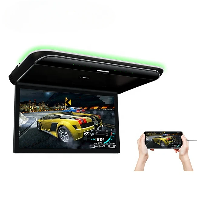 19.5 Inch 180 Degree Rotating LCD Screen Motorized Flip-down Car Monitor with Built-in Stereo Speaker Car Roof Monitor