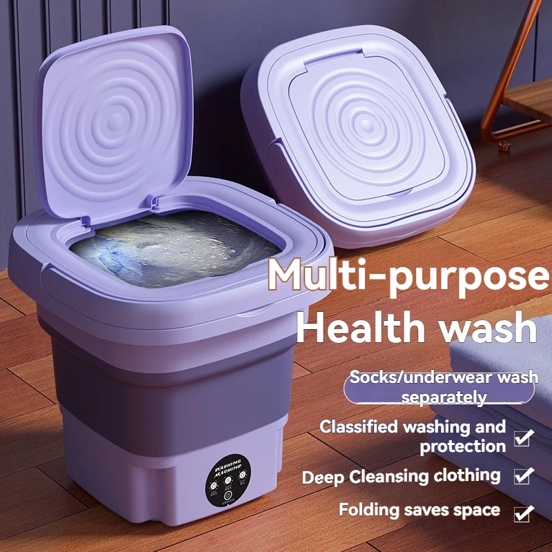 Efficient & Portable Foldable Laundry Basin & Washer, Ideal for Home, Dorm & Travel, Quick Clean Underwear & Socks, Space-Saving