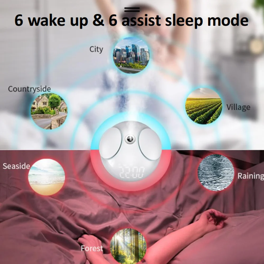 White Noise Machine Sleep Sound Machine Aromatherapy Diffuser White Noise Sleep Instrument with LED Ambient Light Multifunction