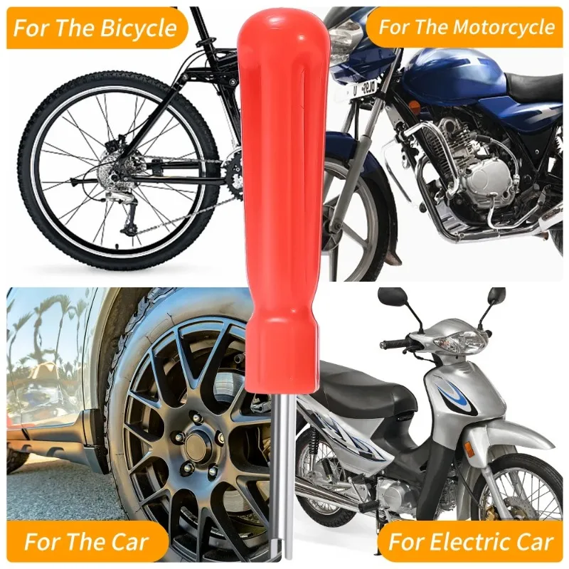 Car Bike Tire Tire Valve Stem Core Remover Tool Handle Screwdriver Wheel Tire Valve Core Repair Installation Auto Accessories