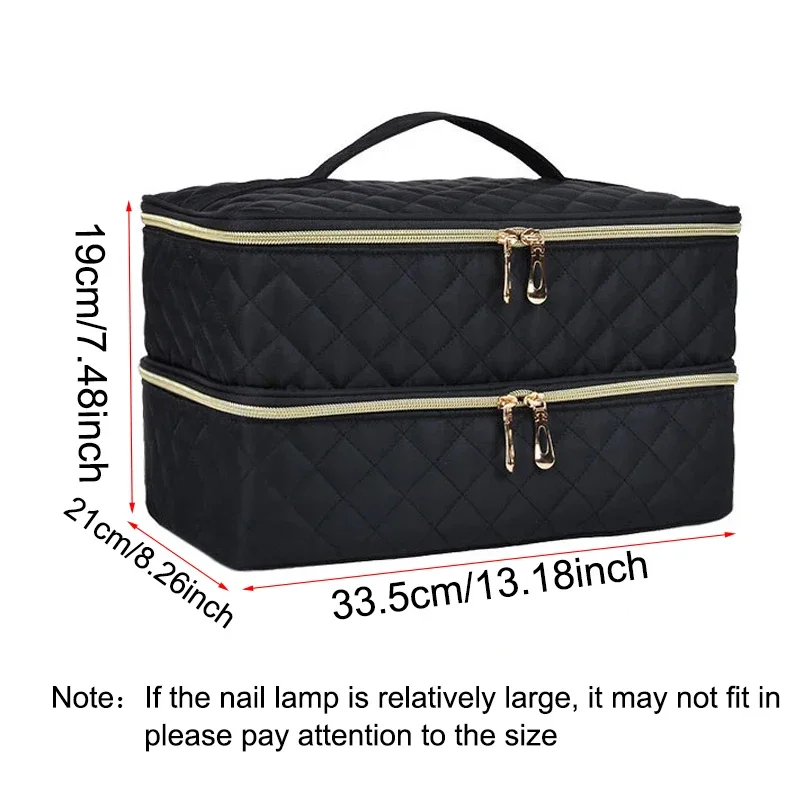 Nail Polish Storage Bag Portable Cosmetic Handbag Organizer with Handle for Travel 2 Layer Essential Oil Bag Nail Storage Box