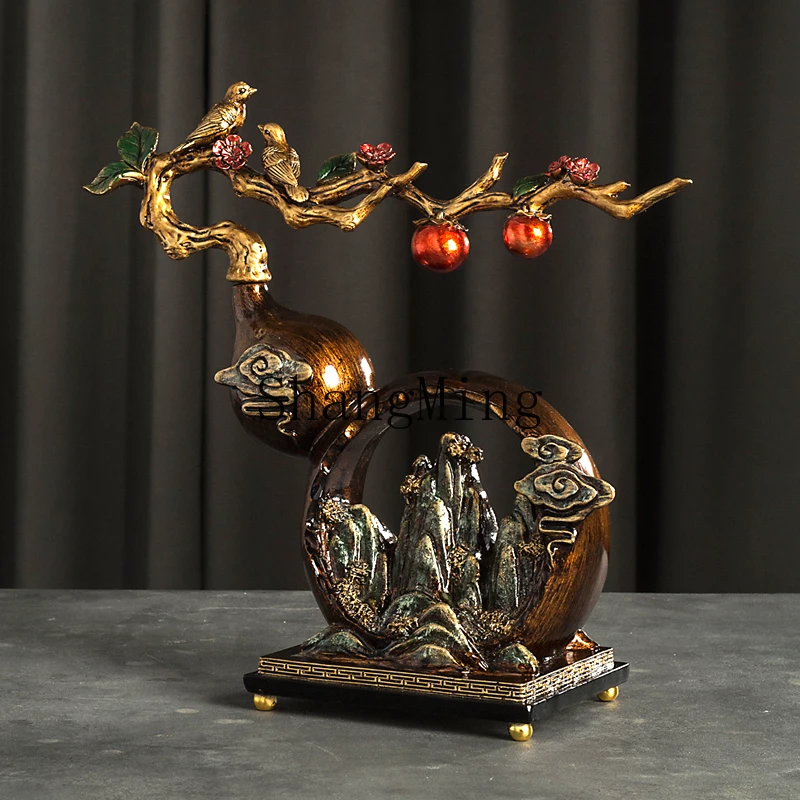 FG Everything Persimmon Ruyi Gourd Ornament Persimmon New Chinese Entrance TV Cabinet Lucky Gifts