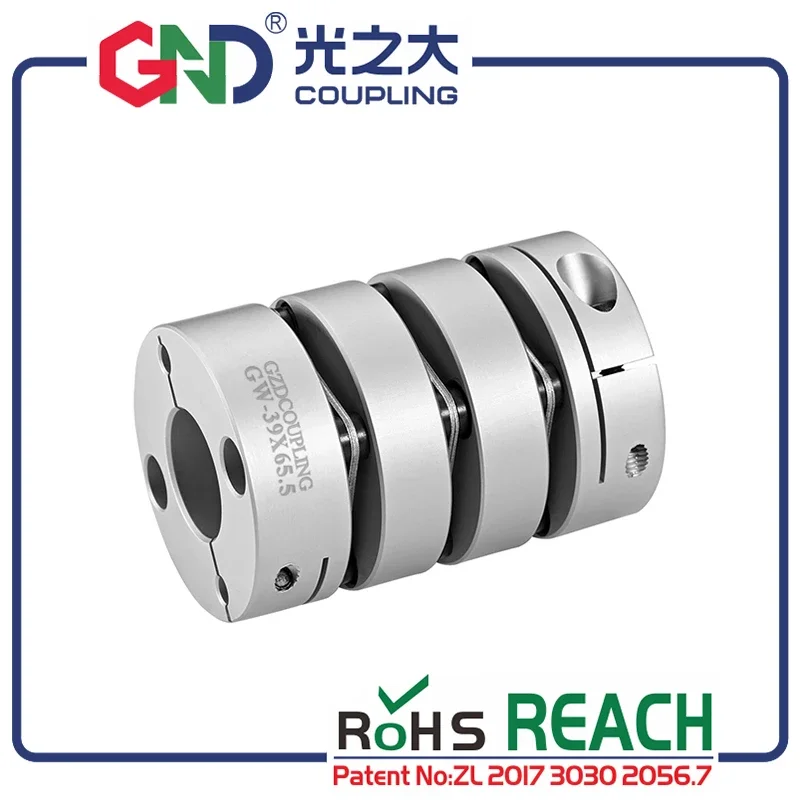 2024 New Free Shipping Flexible Shaft Coupling GND Aluminum Three Diaphragms Clamp For CNC Servomotor Stepmotor Motor Connect Ka