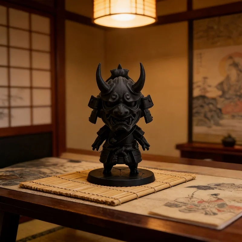 3DPrinted ghost-faced samurai figurine ，Collectibles，Office、Unique desktop decorations for home or car interior display