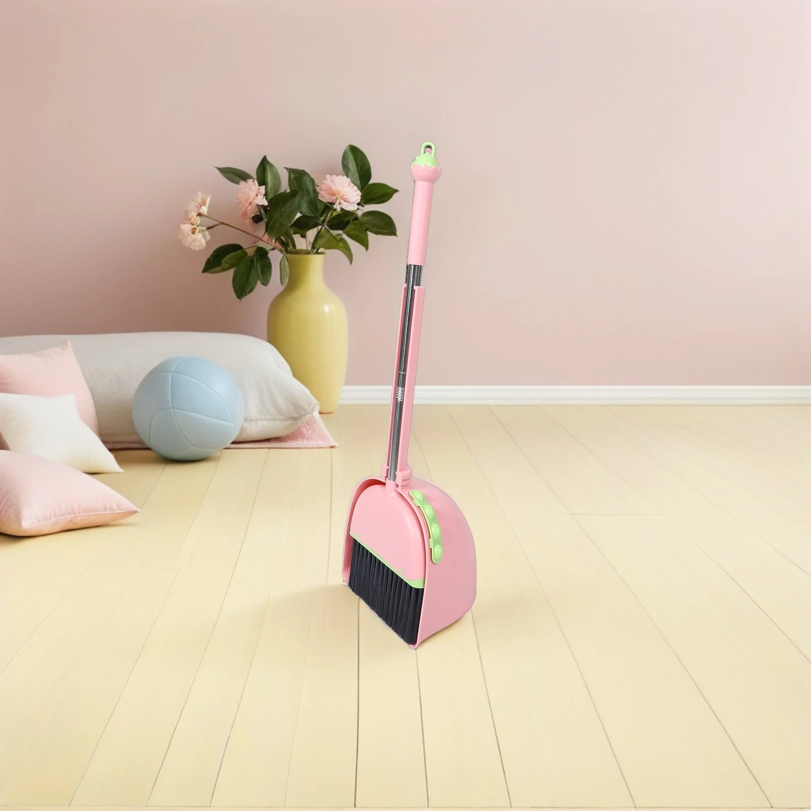 1Set Colorful Kids Broom and Dustpan Set Fun Shaped Cleaning Tools Promotes Good Habits Handheld Size for Little Hands Playtime