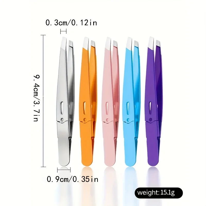 الفولاذ المقاوم للصدأ الحاجب الملقط الجوف الملقط الملونة متعددة الأغراض مائل الفم الملقط إزالة اللحية الحاجب كليب