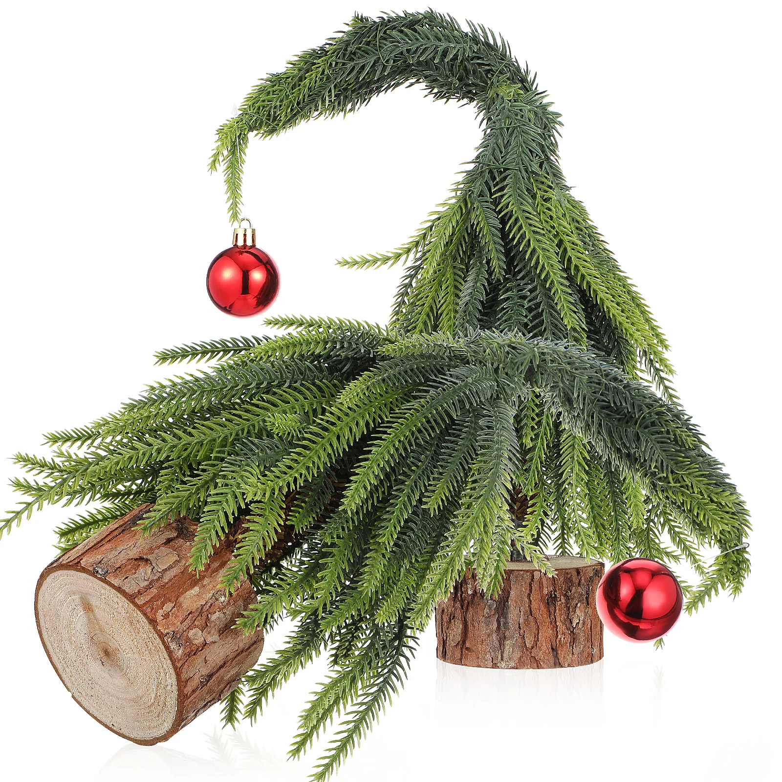 

2 Pcs Crooked Neck Crucifix Christmas Tree Decor Little Trees Artificialchristmas