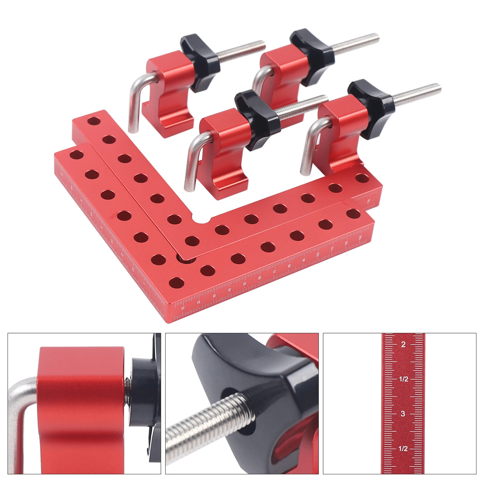 Aluminum Alloy Right Angle Clamps, 90 Degree Positioning Squares, Fixing Clamp 5.5 "x 5.5"(14x14cm), Woodworking Carpenter, 2Pcs