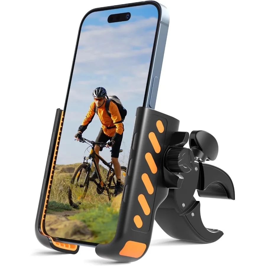 

Bike Phone Holder for Motorcycle and Electric Scooter with No Block Camera Design Quick Release Mechanism Silicone Wrapped 360