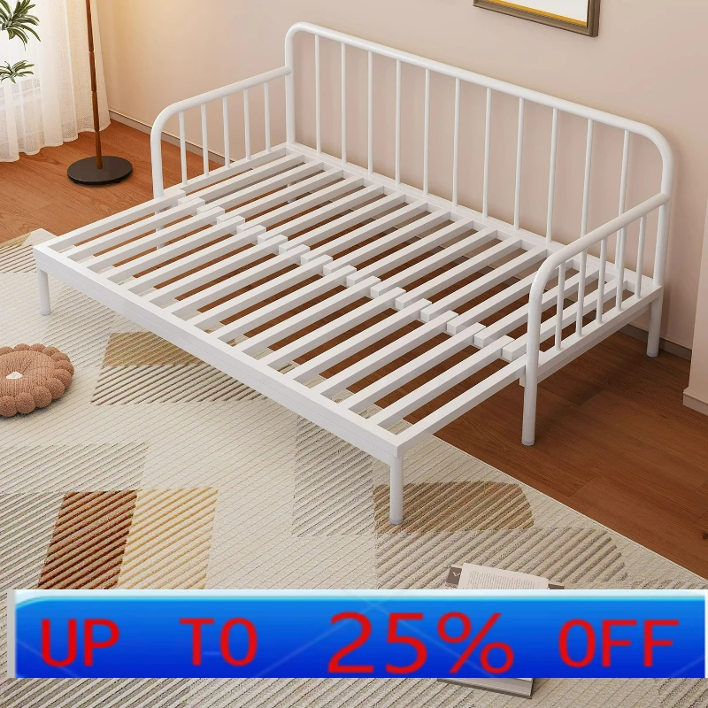 

LTT thickened stainless steel sliding bed small apartment living room sofa bed simple double bed