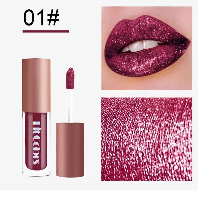 4 teile/satz Diamant Shiny Lip Gloss Wasserdicht Sexy Kristall Glitter Flüssigkeit Lippenstift Glanz Rohr Make-Up Kosmetik