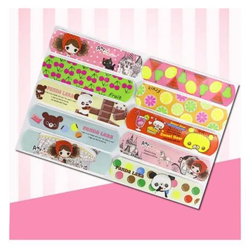 Zk50 dropshipping 120 peças à prova d'água respirável bonito desenho animado kit de emergência para crianças ataduras adesivas band-aid