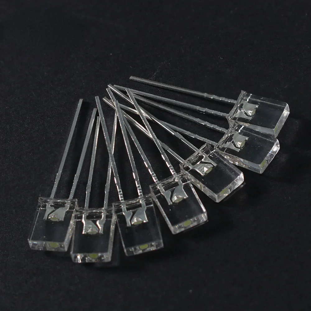 50/100/200PCS LED-Dioden-Sortiment-Kit 2x5x7mm Transparente LED Weiß Rot Gelb Blau Grün Quadrat 2*5*7mm für DIY-Elektronik