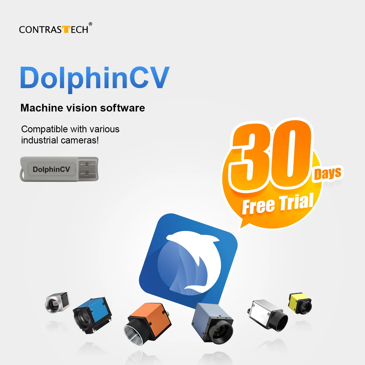 Dolphin CV Windows Software, MVTec HALCON, Al-Based, Computer Vision Aplicação, Novo