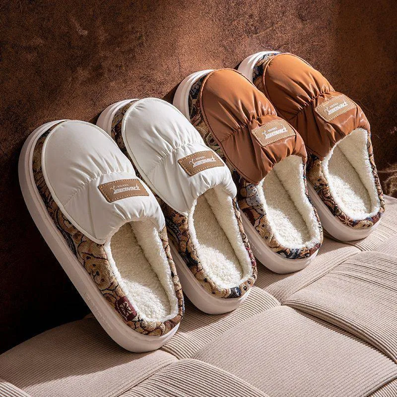 2024 Winter Cotton Slippers Men's Fashion Home Soft Sole Anti-slip Quiet Wear-resistant Warm Leisure Cotton Shoes