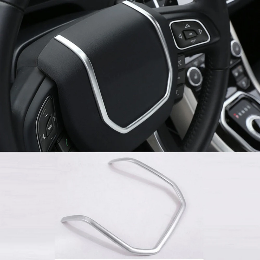 Car Steering Wheel Strip Cover Trim Stickers for Land Rover Range Rover Evoque 2012-2017 ABS Chrome Car Styling Interior