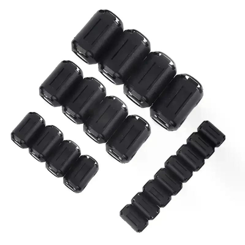 EMI RFI Noise Filter Ferrite Bead Core Clip-on Set for Audio Video USB Cables - 10pcs Set