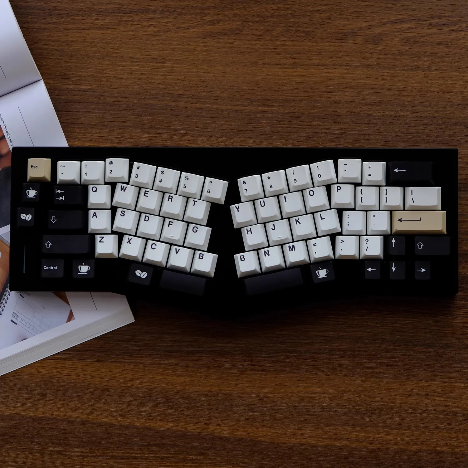 1 Set GMK Cafe Keycaps PBT Dye Sublimation Keycap Cherry Profile Key Caps With 1.75U 2U Shift For MX Switch Customized Keyboards