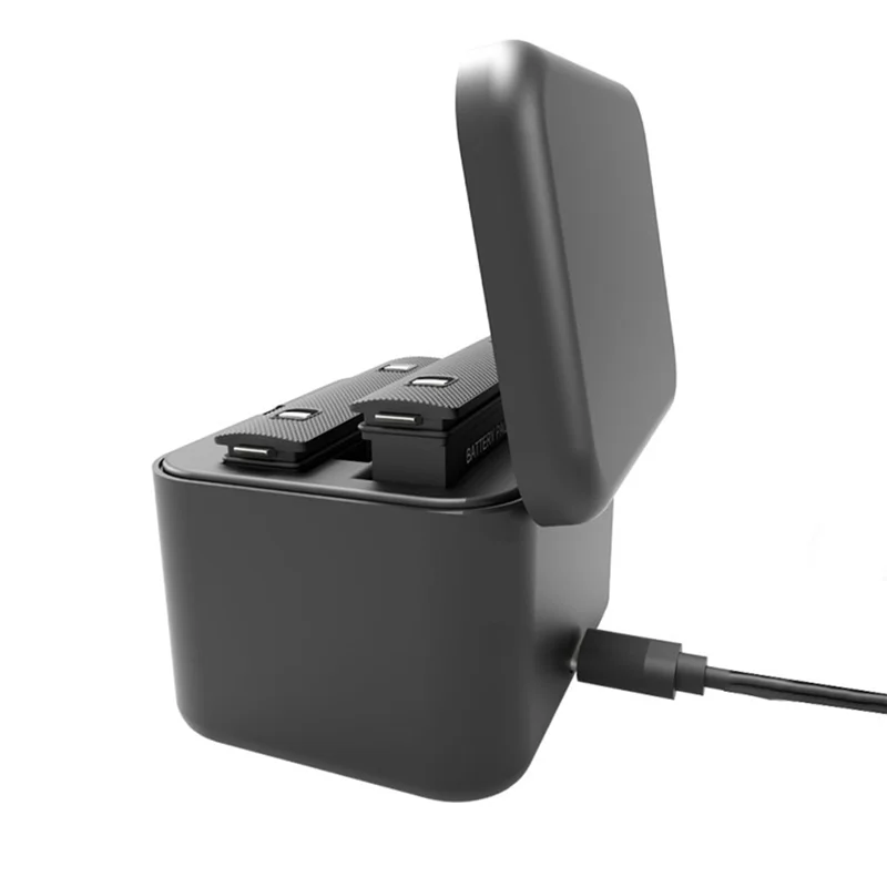 ABSQ-Per Insta360 X5 Caricabatteria Custodia di ricarica portatile Scatola di immagazzinaggio Hub di ricarica Slot per caricabatterie doppi Accessori per fotocamera