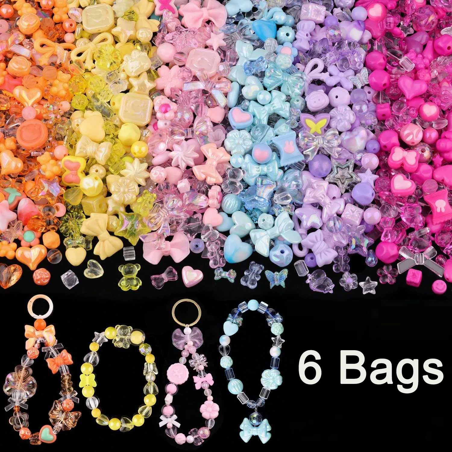1 beutel Mischen Stil Candy Farbe Acryl Perlen Für DIY Handgemachte Armband Schmuck Machen Telefon Kette Zubehör – Detail 8